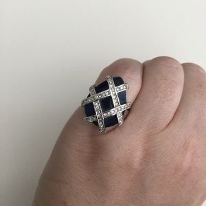 Blue and Silver Statement Ring